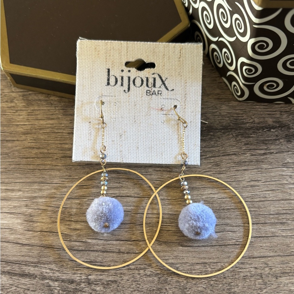 Playful Gold and Gray Dangling Earrings